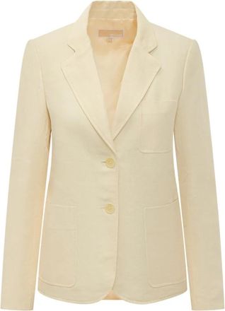 Michael Kors Linnen en Katoen Patch Pocket Blazer - Dames - Blazers - Geel - 2XS - Katoen - Jassen