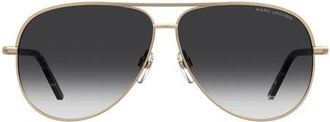 Marc Jacobs 61mm Gradient Pilot Sunglasses in Gold Black/Dark Grey Sf at Nordstrom