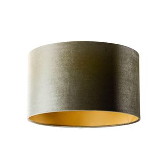 QAZQA Pantalla l&aacute;mpara terciopelo verde dorado 35/35/20