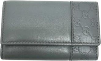 Gucci Pre-owned Leather key-holders - Dames - Vintage Accessoires - Grijs - ONE Size - Vintage