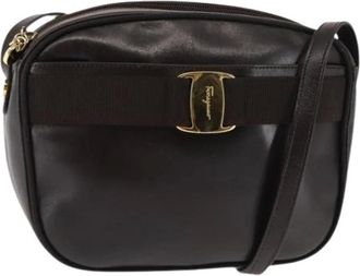 Ferragamo Pre-owned Cross Body Bags, female, Brown, Size: ONE SIZE Pre-owned Leather Crossbody Bag