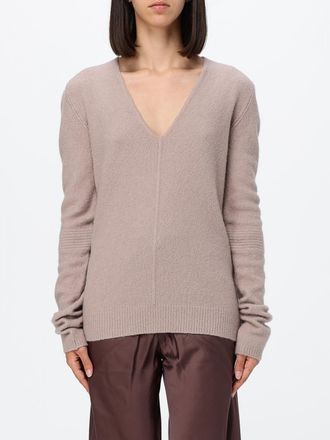 Rick Owens Maglia in lana con scollo a V profondo e bordi a costine