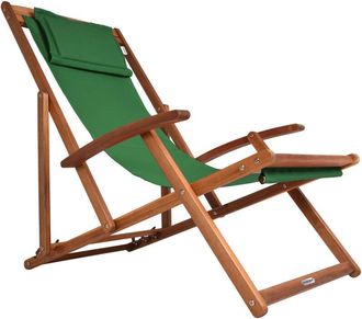 Deuba Casaria Tumbona Plegable Madera De Acacia Carga 160kg Silla Jard&iacute;n Playa Transpirable Ajustable Bal&oacute;n Terraza Patio Verde