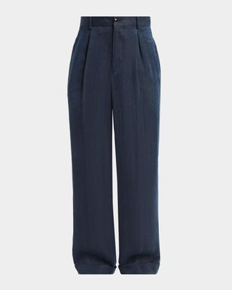 Giorgio Armani Men & apos;s Pleated-Front Virgin Wool Pants