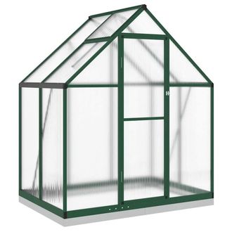 Berkfield Home Greenhouse with Base Frame Green 169x114x202 cm Aluminium | Size: 169 x 114 x 202 cm