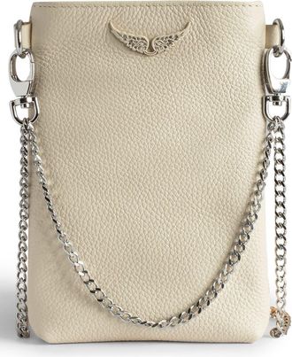Zadig&Voltaire Rock Pebbled Leather Phone Pouch in Flash at Nordstrom