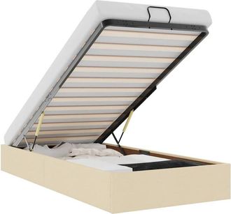 vidaXL Estructura De Cama Otomana Sin Colch&oacute;n Tela Crema 80x200cm Vidaxl