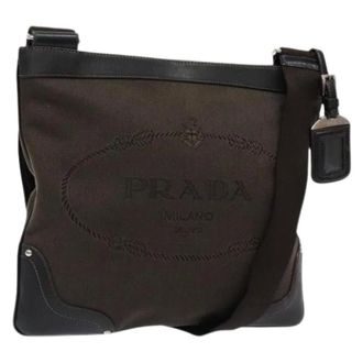 Prada Pre-owned Canvas prada-bags - Dames - Pre-owned - Bruin - Maat: ONE Size Leer