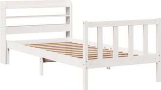 vidaXL Vidaxl - Bed Frame without Mattress White 75x190 cm Small Single Solid Wood Pine