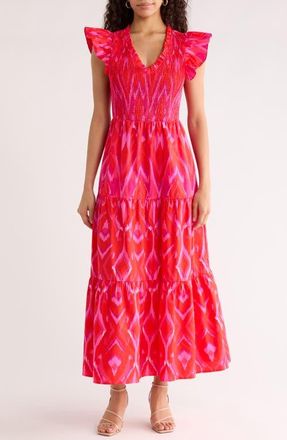 Sugarlips Vesper Sunfire Maxi Dress in Red-Pink-Combo at Nordstrom, Size X-Small