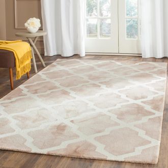 Safavieh Dip Dye Hand Made Area Rug, Beige / Ivory Contemporary Style Non Shedding