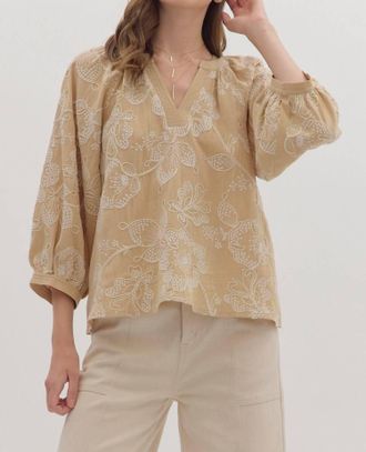 Entro Opalite Blouse In Taupe