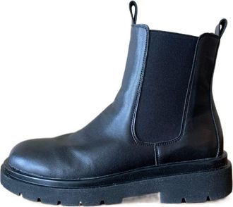 Generic Men Chelsea Boots PU Elastic Sided Wrinkle Slip On Non Slip Wearable Waterproof Classic Pull On(5.5 UK)