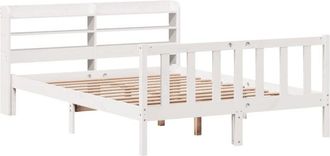 vidaXL Estructura De Cama Sin Colch&oacute;n Madera Maciza Blanca 120x190 Cm Vidaxl