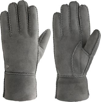 Pearlwood Lederhandschuhe PEARLWOOD LANA, Damen, Gr. 7.5, grau, Schafsleder, unifarben, Handschuhe Lederhandschuhe, Warm gef&uuml;ttert, Temperaturregulierend