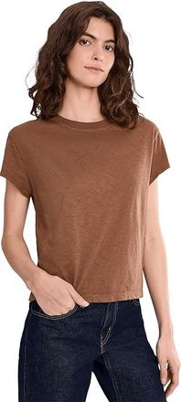 Michael Stars Grayson Cropped Crew Neck Womens Clothing Bark (US 0-12), Cotton