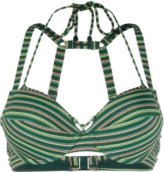 Marlies Dekkers Holi Vintage striped bikini top - women - Recycled Nylon/Elastane - 85C - Green