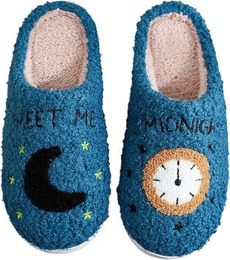 Generic Ladies Mens Soft Memory Foam Padded Plush Lined Cotton Lightweight Soft Warm Slippers, blue, 9.5 UK