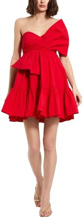 Mac Duggal Faille Strapless Twist Bow Mini Dress