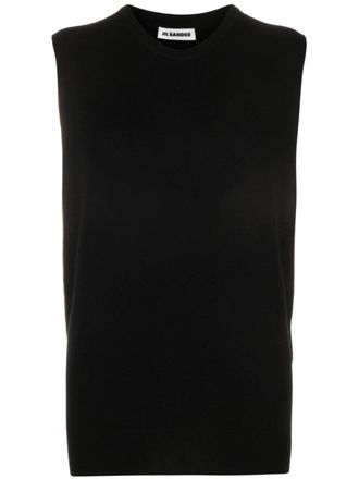 Jil Sander sleeveless cashmere top - Black