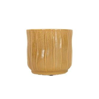 Foreside Home And Garden Wavy Ribbed Planter Brown Stoneware at Nordstrom