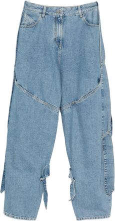 The Attico Jeans met strikdetail - Blauw