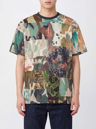 Gallery Dept. T-shirt patchwork in cotone con stampa logo a contrasto