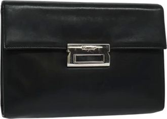 Ferragamo Pre-owned Clutches, female, Black, Size: ONE SIZE Pre-owned Leather Clutch Bag
