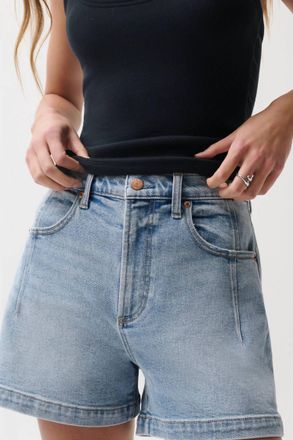 Pistola Denim Aoki High Rise A Line Short With Detail In Terrace