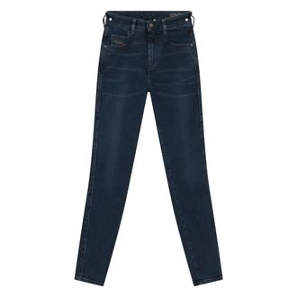 Diesel Super Skinny High Waist Jeans - Dames - Jeans - Blauw - Maat: W24 Katoen