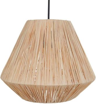 Beliani Lampadario con base in ferro realizzata in paglia naturale Damit