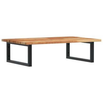 Berkfield Home Basin Shelf Wall Mounted Steel & Solid Wood Acacia in Brown