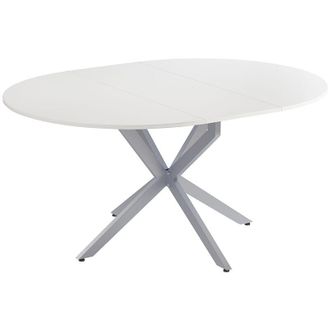 Vicco Mesa De Comedor Loyd, Blanco/gris, 120 X 76.5 Cm Extensible