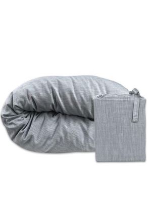 BedVoyage Melange Viscose Cotton Duvet Cover - Breathable & Cozy Comfort in Silver at Nordstrom, Size Queen