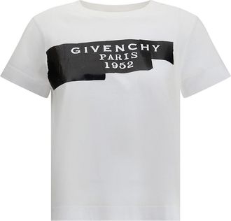 Givenchy Cotton T-shirt With Print Black Givenchy Tape