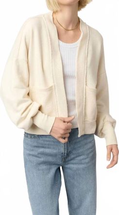 Bloomingdale's Thermal Mixed Cardigan In Cream