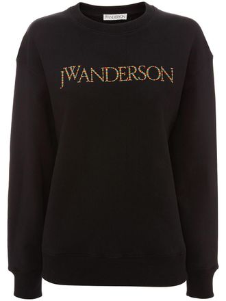 J.W.Anderson embroidered logo sweatshirt - women - Cotton - M - Black