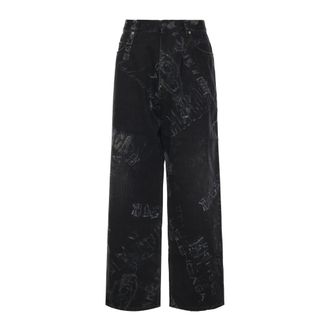Balenciaga Wide Jeans, male, Black, Size: XL Minimal Baggy Pants