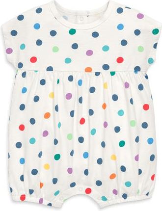 primary Baby Bubble Shortie In Rainbow Confetti Dots in Ivory Rainbow Dots at Nordstrom, Size 18-24M
