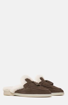 Scarosso Lucrezia Mules in Deep Taupe - Suede Fur at Nordstrom, Size 37.5