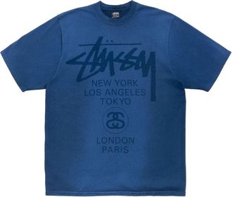 St&uuml;ssy World Tour T-Shirt Sun Faded Navy 3903962SF-SUN