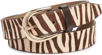 Nordstrom Melony Genuine Calf Hair Belt in Ziger at Nordstrom, Size X-Small
