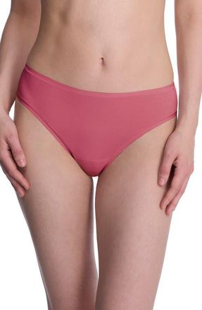 Natori Bliss Bare Stretch Cotton Thong in Vintage Cherry at Nordstrom, Size X-Large