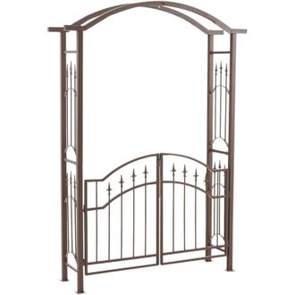 Clp Clp - Entrada Arco De Flores Luxos Con Puerta Marr&oacute;n