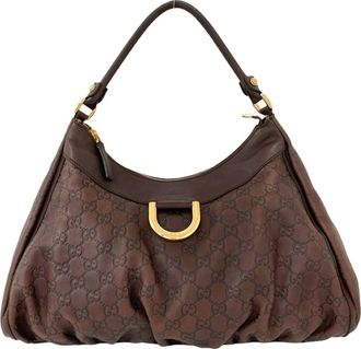 Gucci Brown Leather Shoulder Bag Tote Bag (Pre-Owned)