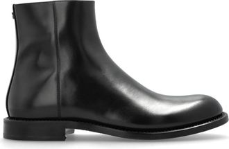 Dolce & Gabbana Leren enkellaarzen - Heren - Enkellaarsjes - Zwart - 44 1/2 EU - Leer - Schoenen