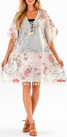 Ranee&rsquo;s Pompom Cotton Cover-Up in White at Nordstrom Rack, Size Large