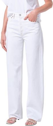 A Gold E Ren High Waist Wide Leg Jeans in Marshmallow Cl at Nordstrom, Size 25