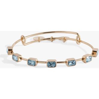 Alex and Ani March Birthstone Emerald Cut Bangle in Gold at Nordstrom