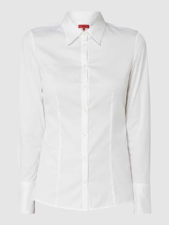 HUGO BOSS Hemdbluse mit 3-Knopf-Manschetten Modell The Fitted in Weiss, Größe 32